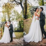 Célébration romantique d'un mariage de luxe en plein air, mettant en valeur un couple rayonnant dans un cadre naturel élégant. Le décor sophistiqué, avec un arc floral blanc et des touches de verdure, évoque un événement sur mesure dans un domaine privé. Cette cérémonie grandiose, nichée entre des arbres majestueux, incarne l'essence d'une célébration unique en Provence, Côte d'Azur et Corse. Avec une ambiance intime et raffinée, 'By