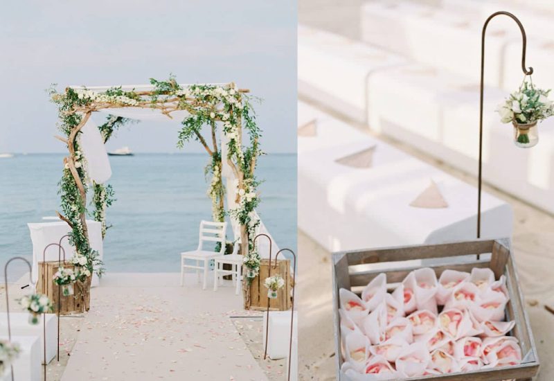 Cérémonie de mariage romantique au bord de l'eau, réalisée par By Mademoiselle C, wedding planner en Provence, Côte d'Azur et Corse. Cette scène évoque une célébration grandiose avec un décor élégant, entouré de fleurs délicates et d'une ambiance sereine. Le cadre exceptionnel, avec une vue sur la mer, en fait un lieu idéal pour un événement sur mesure. Chaque détail est soigneusement organisé pour créer un mariage de luxe, parfait pour un