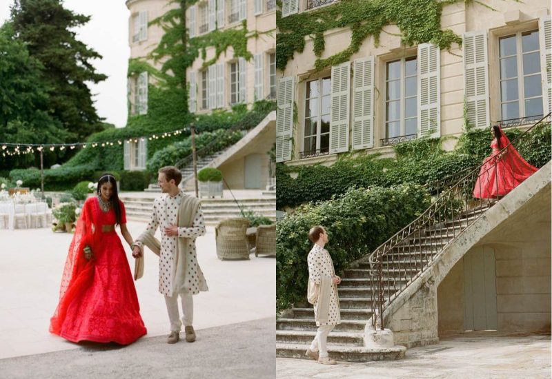 Un couple élégant se déplace dans un domaine privé en Provence, entouré de verdure luxuriante, évoquant une ambiance romantique et sophistiquée. Cette scène incarne l'essence d'un mariage sur mesure, où chaque détail est soigneusement orchestré pour créer une célébration grandiose. Les invités sont accueillis dans un cadre exceptionnel, parfait pour une cérémonie de luxe. Le jardin paysager et l'architecture raffinée du lieu font de cet événement un rêve devenu réalité,